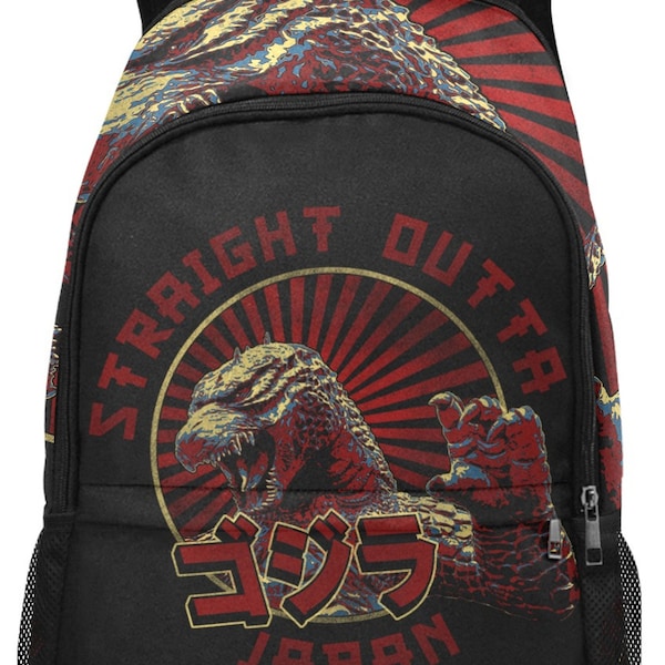 Backpack Rucksack With Mesh Pockets Bag Hand Bag Godzilla Gojira Kaiju