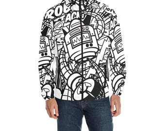 Windbreaker Men Windbreaker mens windbreaker jacket wind breakers for men Robot Jacket Robots