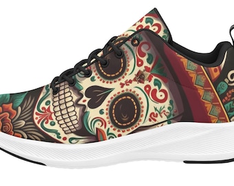 Women's Running Shoes Catrina Calavera Mexico Mexican Chicano Dia De Los Muertos Sugar Skull