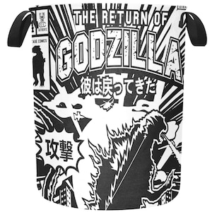 Laundry Basket laundry hamper basket Godzilla Gojira Kaiju Comics Retro Vintage