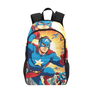 Sac à dos d'école, cartable, sac à dos de super-héros avec poches en filet, sac à main, sac à main, sac à dos ...