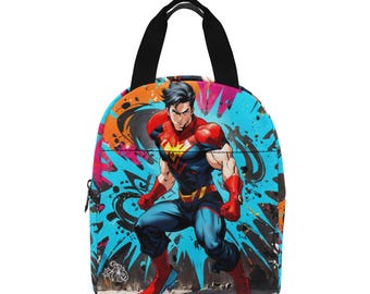 Bolsa de almuerzo Lonchera Dibujos animados Cómics Héroe Superhéroe Arte