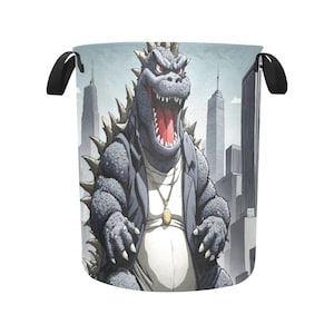 Laundry Basket laundry hamper basket Godzilla Gojira Kaiju Comics Retro Vintage Art Cartoon