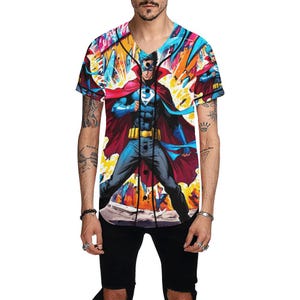 Baseball Jersey Men Supehero Comics