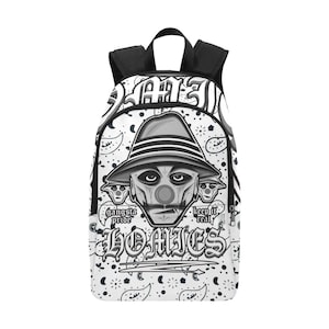 Backpack School Backpack With Mesh Pockets Handbag Bag Chicano Cholo Cartoon Vato Loco Cartoon Art
