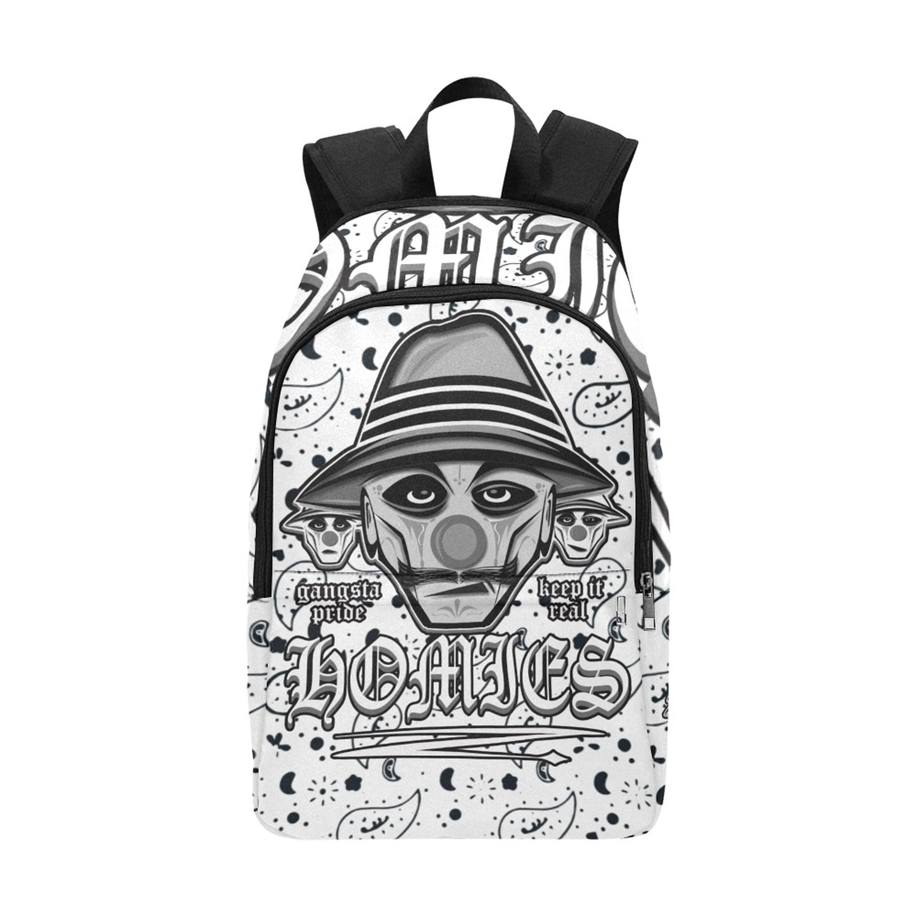Chicano Homies Backpack, Gangster Clown Schoolbag, West Coast
