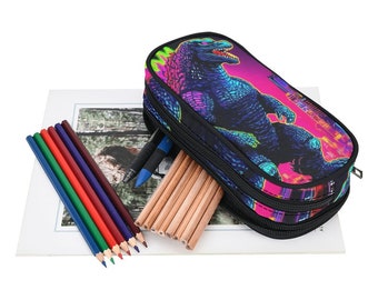 Pencil Case Dinosaur Comics Cartoon Vintage Monster