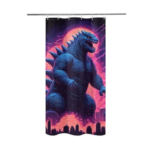 Shower Curtain 36&quot;x 72&quot; Comics Cartoon Curtain Curtain Comics Godzillas Curtain Curtain Kaiju Art Retro Godzilla Gojira Vintage