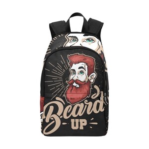 Sac à dos d'école, cartable, sac à dos avec poches en filet, sac à main, sac hipster barbe