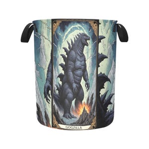 Laundry Basket laundry hamper basket Godzilla Gojira Kaiju Art Cartoon Retro Godzillas Comics Vintage