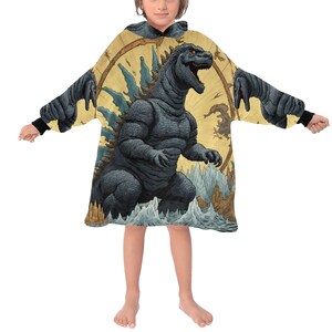 Kids Blanket Hoodie Godzilla Gojira Kaiju