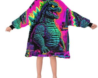 Kids Blanket Hoodie Dinosaur