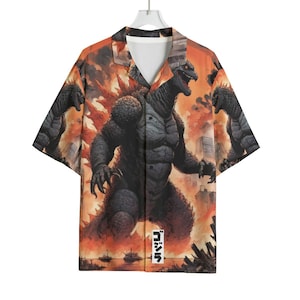 Godzilla Shirt Personalized Kaiju Shirt Men Hawaiian Shirt Godzilla Tshirt Monster Gojira Gift