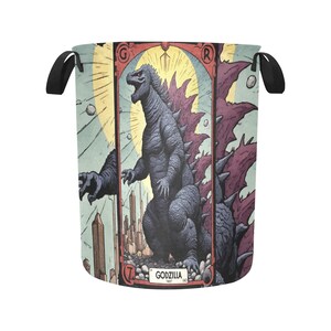 Laundry Basket laundry hamper basket Godzilla Gojira Kaiju Comics Vintage Art Cartoon Retro Godzillas