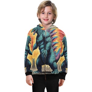 Hoodie Jongens Kinderen Godzilla Hoodie Kaiju Retro Cartoon Hoodie Comics Hoodie Gojira
