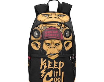 Mochila Escolar Mochila Mochila Com Bolsos De Malha Bolsa Bolsa Macaco
