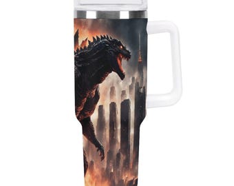 3D Godzilla Inspired Glow Tumbler - Etsy