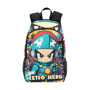 Sac à dos d'école, cartable, sac à dos de super-héros, sac à dos de bande dessinée, sac rétro de dessin animé graffiti