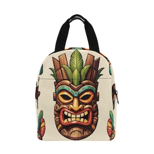 Lunch Bag Lunch Box Cartoon Comics Art Tiki Mask