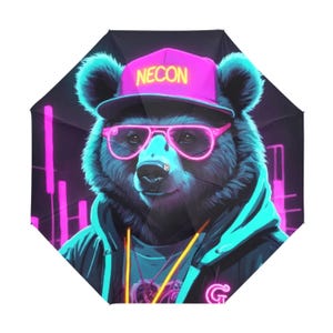 Umbrella Anti-UV Foldable Gangsta Bear Neon