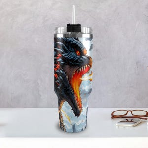 Stainless Steel Tumbler 40 oz Cartoon Comics Vintage Godzillas Tumbler Godzilla Gojira Kaiju