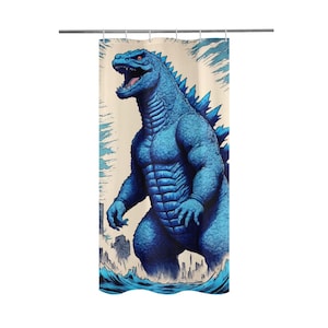 Shower Curtain 36&quot;x 72&quot; Godzilla Vintage Gojira Comics Cartoon Curtain Curtain Comics Godzillas Curtain Curtain Kaiju Art Retro