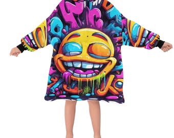 Kids Blanket Hoodie Comics Art Graffiti Emoji Cartoon