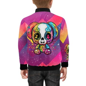 Kids bomber jacket with pockets Teddy bear