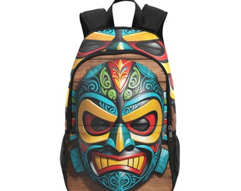Mochila Escolar Mochila Mochila Mochila Tiki Máscara Mochila Com Bolsos De Malha Bolsa Bolsa Nova Zelândia Desenhos Animados Quadrinhos