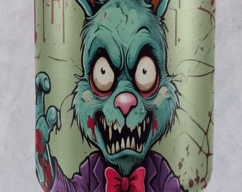 Caneca de aço inoxidável 40oz Caneca de zumbi de 40 oz com alça Caneca de Halloween Caneca de coelho de terror Desenhos animados em quadrinhos