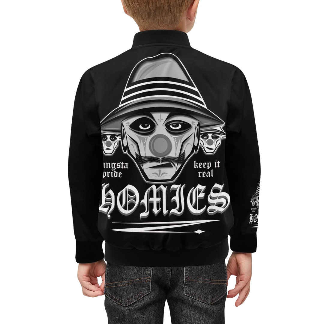 Kids Jacket Bomber Jacket With Pockets Lowrider Chicano Vatos Locos ...