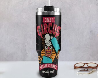 Tumbler 40oz Horror Clown 40 oz tumbler with handle