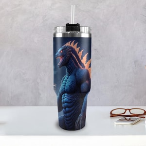 Stainless Steel Tumbler 40 oz Tumbler Godzilla custom tumblers Glass Cartoon Comics Godzillas Tumbler Gojira Kaiju Art personalized tumblers