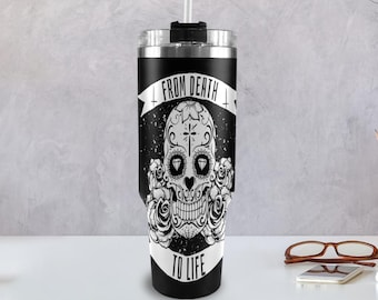 Tumbler 40oz Día De Los Muertos 40 oz tumbler with handle