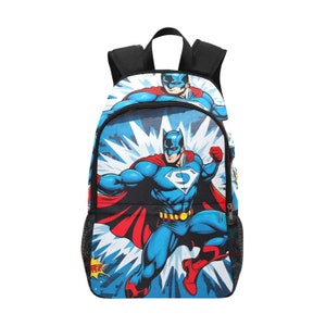 Sac à dos d'école, cartable, sac à dos de super-héros, sac à dos avec poches en filet, sac à main, sac de dessin animé