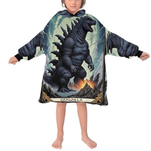 Kids Blanket Hoodie Godzilla Gojira Kaiju