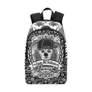 Sac à dos d'école sac à dos avec poches en filet sac à main Chicano Clown