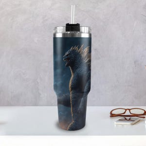 Stainless Steel Tumbler 40 oz Godzilla Gojira Kaiju Cartoon Comics Retro MonsterBecher Vintage with Handle Godzillas Tumbler