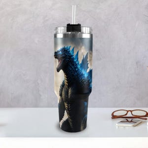Stainless Steel Tumbler 40 oz Cartoon Comics Retro MonsterBecher Vintage with Handle Godzillas Tumbler Monster Tumbler Godzilla Gojira Kaiju