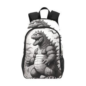Backpack School Backpack With Mesh Pockets Handbag Bag Pencil Art Cartoon Godzilla Bag Gojira Kaiju Backpack Godzillas