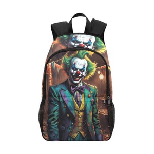 Sac à dos d'école, cartable, avec poches en filet, sac à main, sac à dos, clown, effrayant, horreur, Halloween