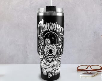 Tumbler 40oz Gangsta Clown Chicano 40 oz tumbler with handle