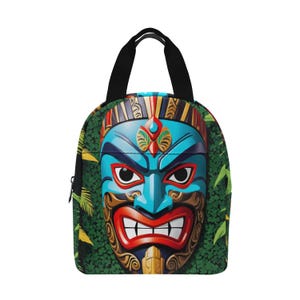 Lunch Bag Lunch Box Tiki Mask art