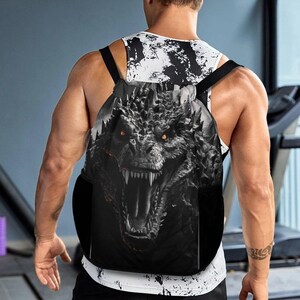 Drawstring Bag Godzilla Bag Cartoon Gojira Bag Kaiju Rucksack Godzillas Comisc Backpack Monster