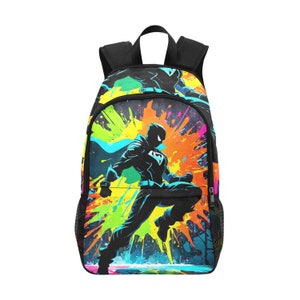 Sac à dos d'école, cartable, sac à dos de super-héros, sac à dos de bande dessinée avec poches en filet, sac à main