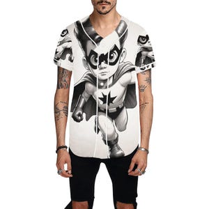 Baseball Jersey Men Comics Shirt Cartoon Hero Tshirt Art Supehero