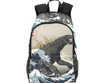 Backpack Rucksack With Mesh Pockets Bag Hand Bag Godzilla Gojira Kaiju