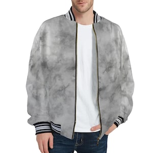 Bomber Jacket Men smoke Pattern Jacket