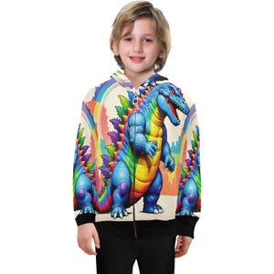 Hoodie with Zipper Boys Kids Godzilla Gojira Cartoon Kaiju Sweatshirt Comics