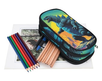 Pencil Case Dinosaur Comics Cartoon Vintage Monster